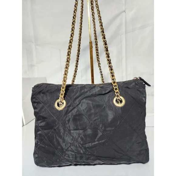 Prada Vintage Tessuto Catena Nylon Shoulder Bag Black